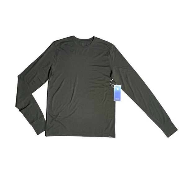 Outerknown Mens Breathe Long Sleeve Merino Baselayer Size Medium Olive Night - Picture 4 of 10